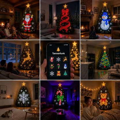 Smarte animierte Weihnachtsbaum-Lichter